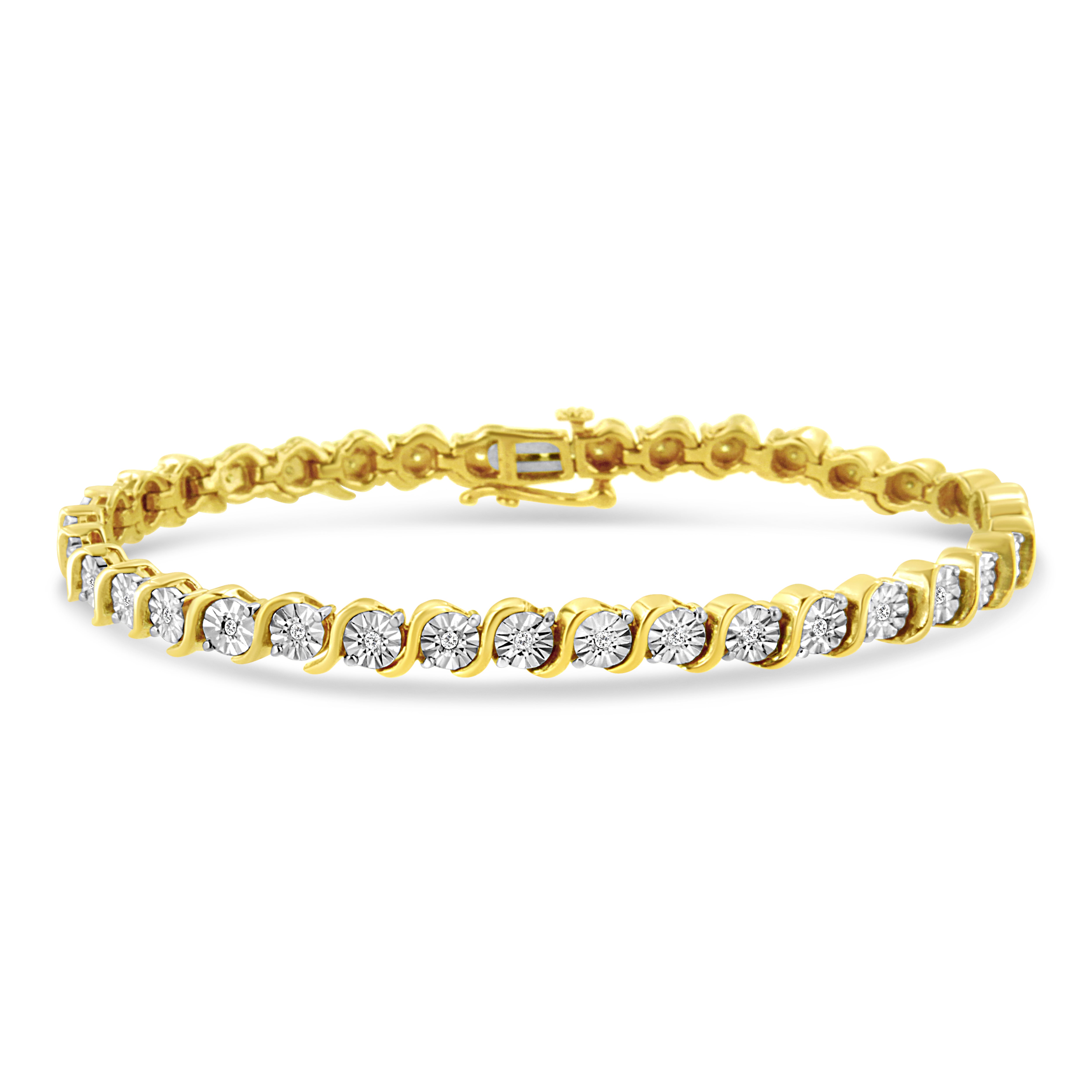  Haus of Brilliance 14K Yellow Gold Plated .925 Sterling Silver 1/4 Cttw Diamond Round Miracle Plate And 