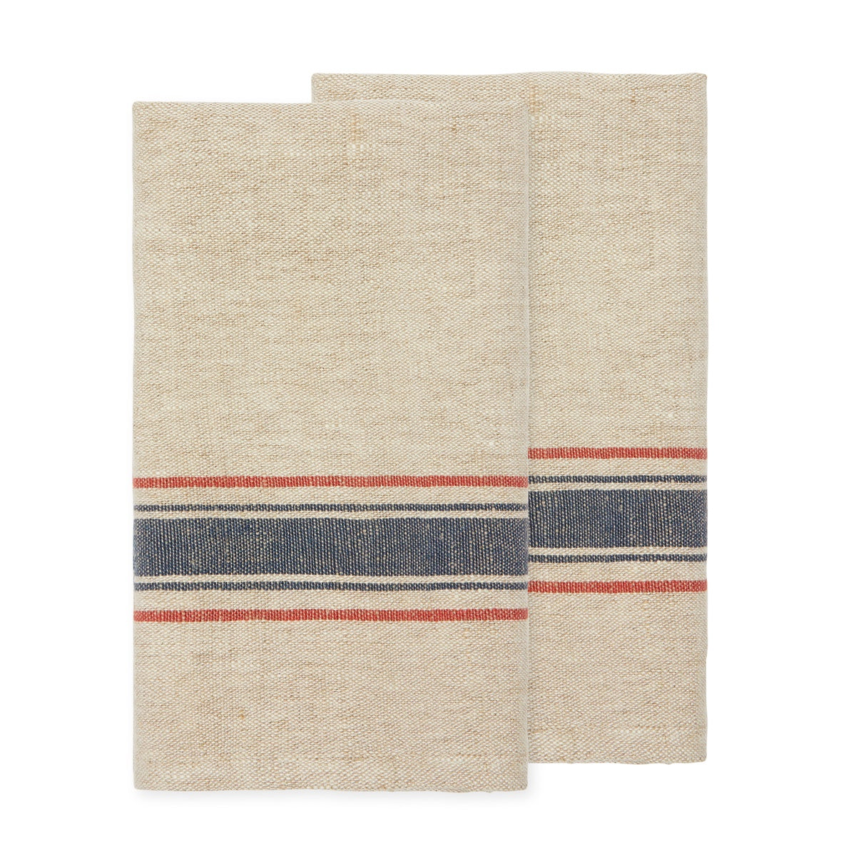  Caravan Menton Natural & Demin Towel, Set of 2 - Natural & Demin - Bonton