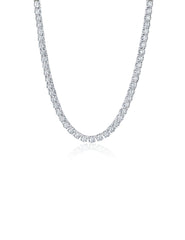 Mens Brilliant Cut Tennis Necklace Finished in Pure Platinum 4mm