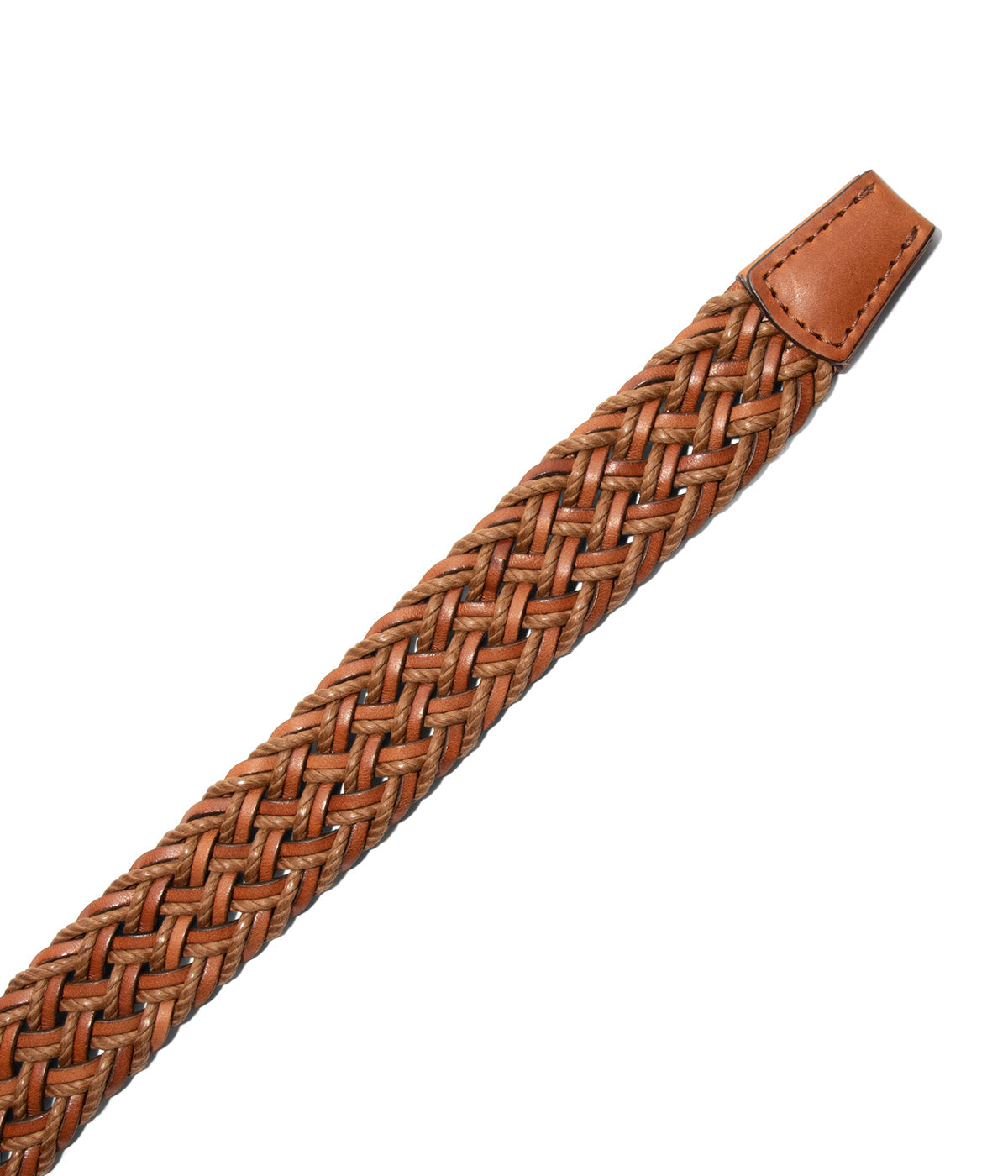  Will Leather Goods Leather Braided Waxed Cord Belt - Tan - Bonton