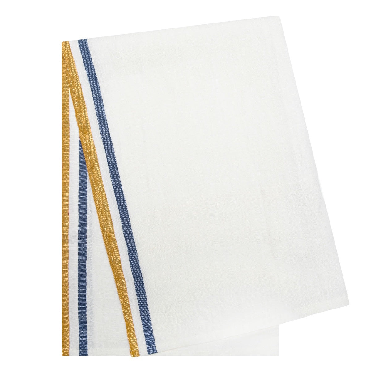  Caravan Normandy White - Tea Towels 20x30 - Set of 2 - Mustard/White/Blue Stripes - Bonton