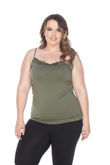 Plus Size Lace Trim Tank Top