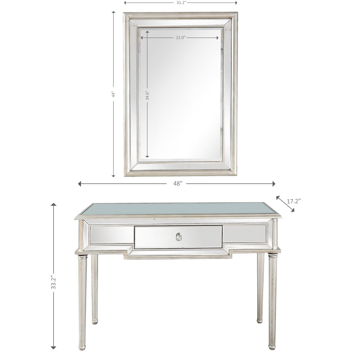  Morgan Wall Mirror and Console - Console Table - Bonton