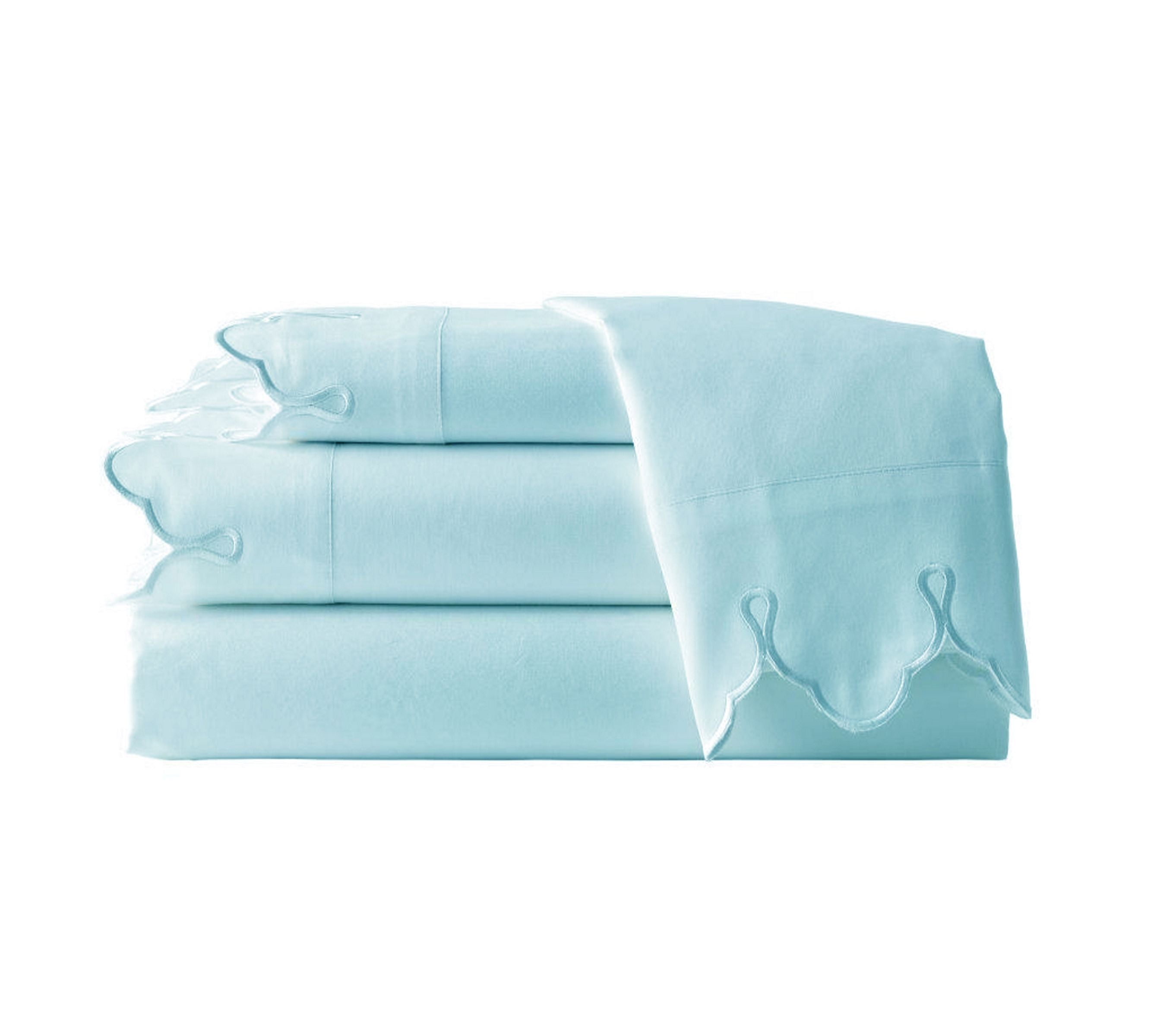  Belle Epoque Scalloped Blue Sheet Set - Blue - Bonton