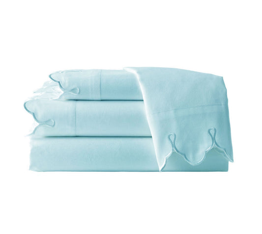 Scalloped Blue Sheet Set