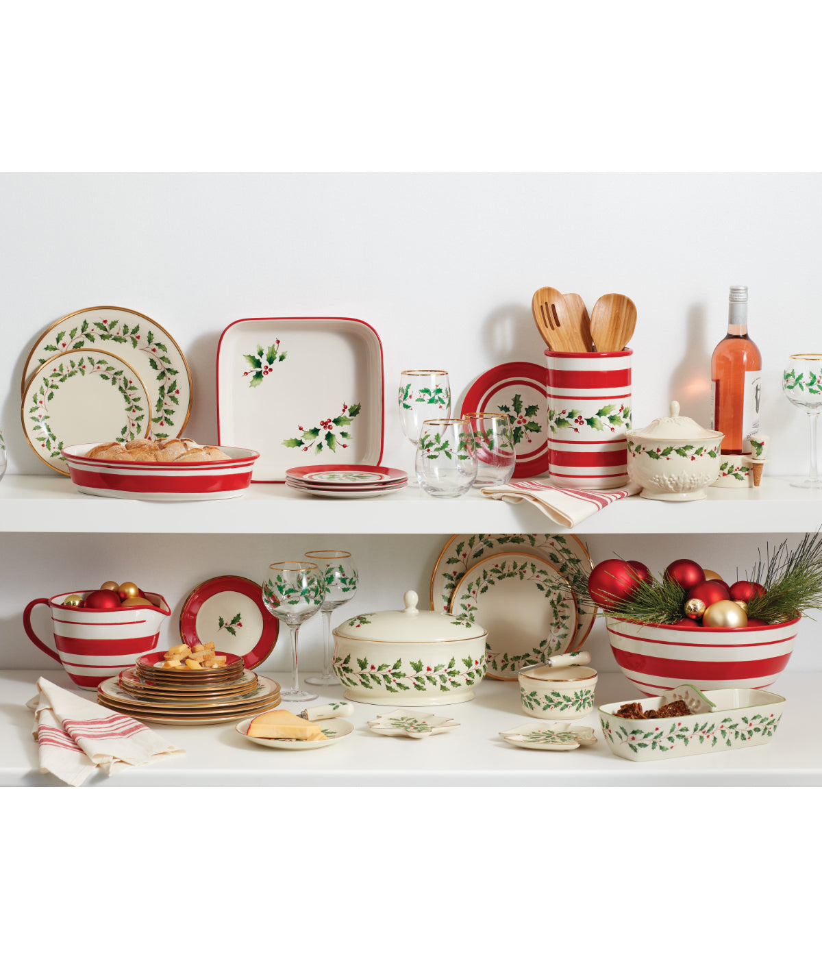  Lenox Holiday 12 Piece Set (Dinner, Salad, Mug) - Ivory - Bonton