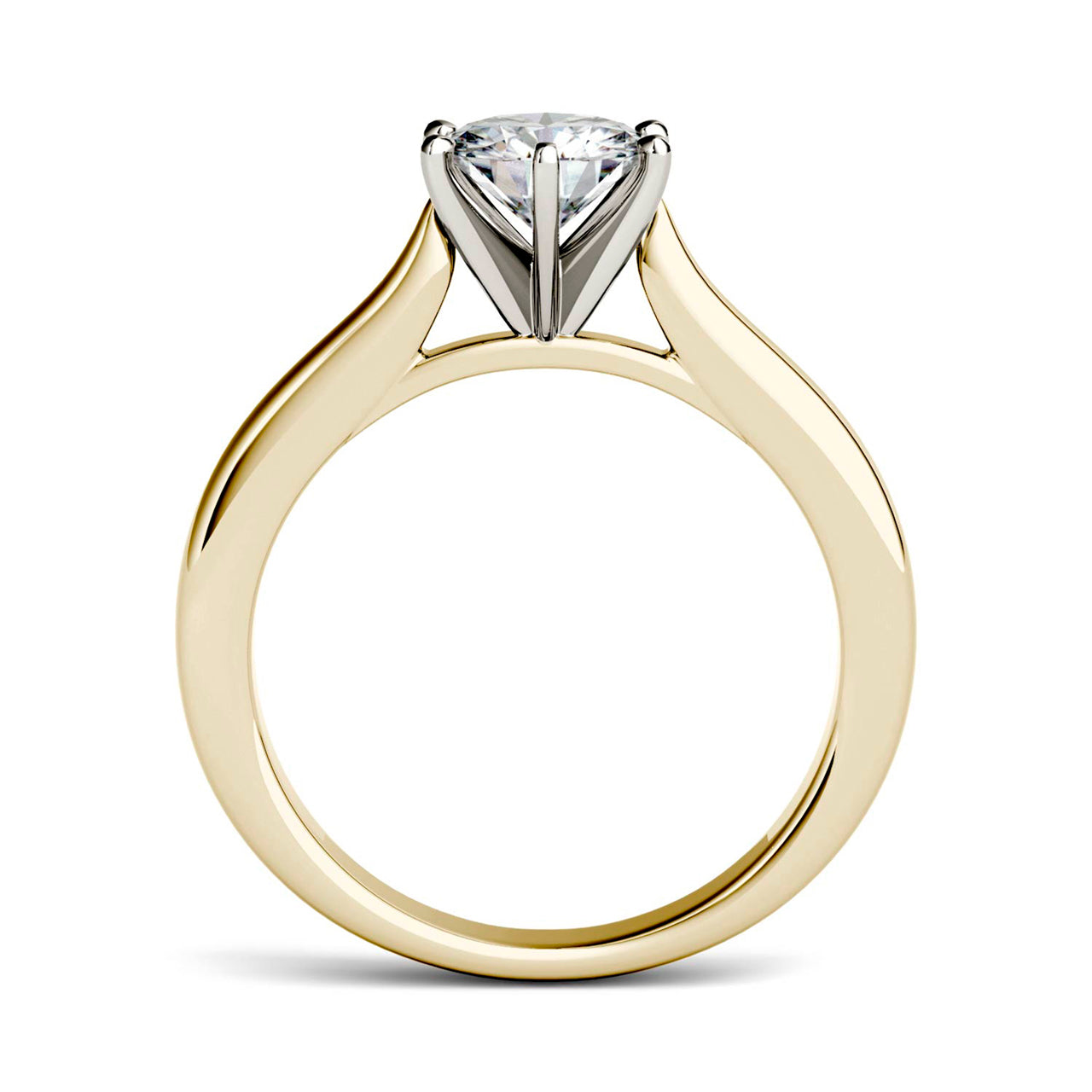  Charles & Colvard Charles & Colvard 1.00cttw Moissanite Solitaire Engagement Ring 2 - Yellow Gold - Bonton