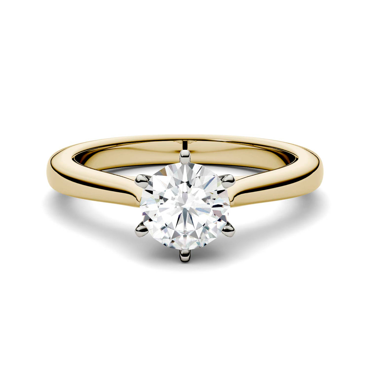  Charles & Colvard Charles & Colvard 1.00cttw Moissanite Solitaire Engagement Ring 2 - Yellow Gold - Bonton