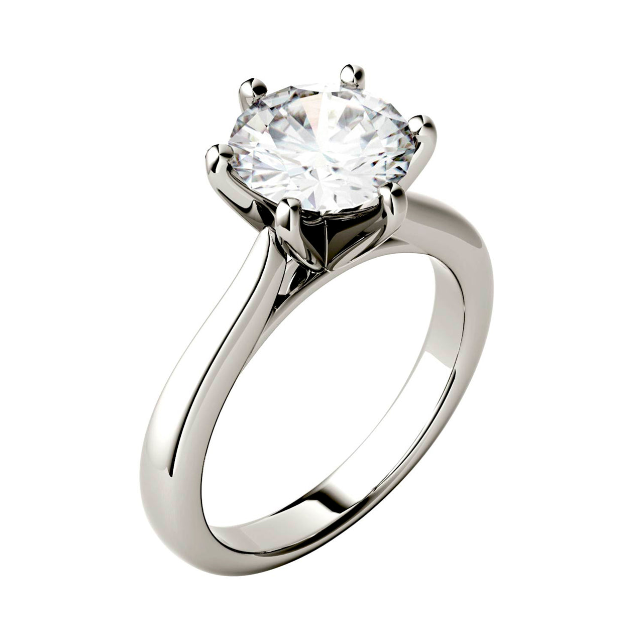  Charles & Colvard Charles & Colvard 1.90cttw Moissanite Solitaire Engagement Ring - White Gold - Bonton