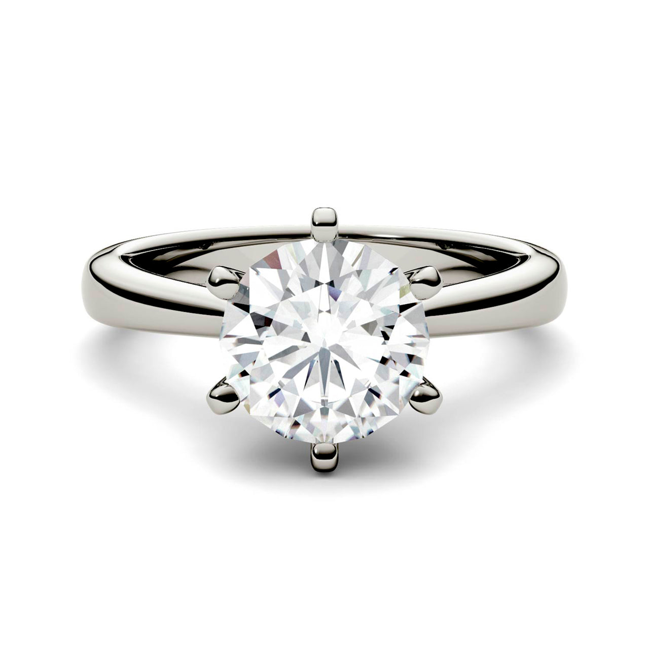  Charles & Colvard Charles & Colvard 1.90cttw Moissanite Solitaire Engagement Ring - White Gold - Bonton