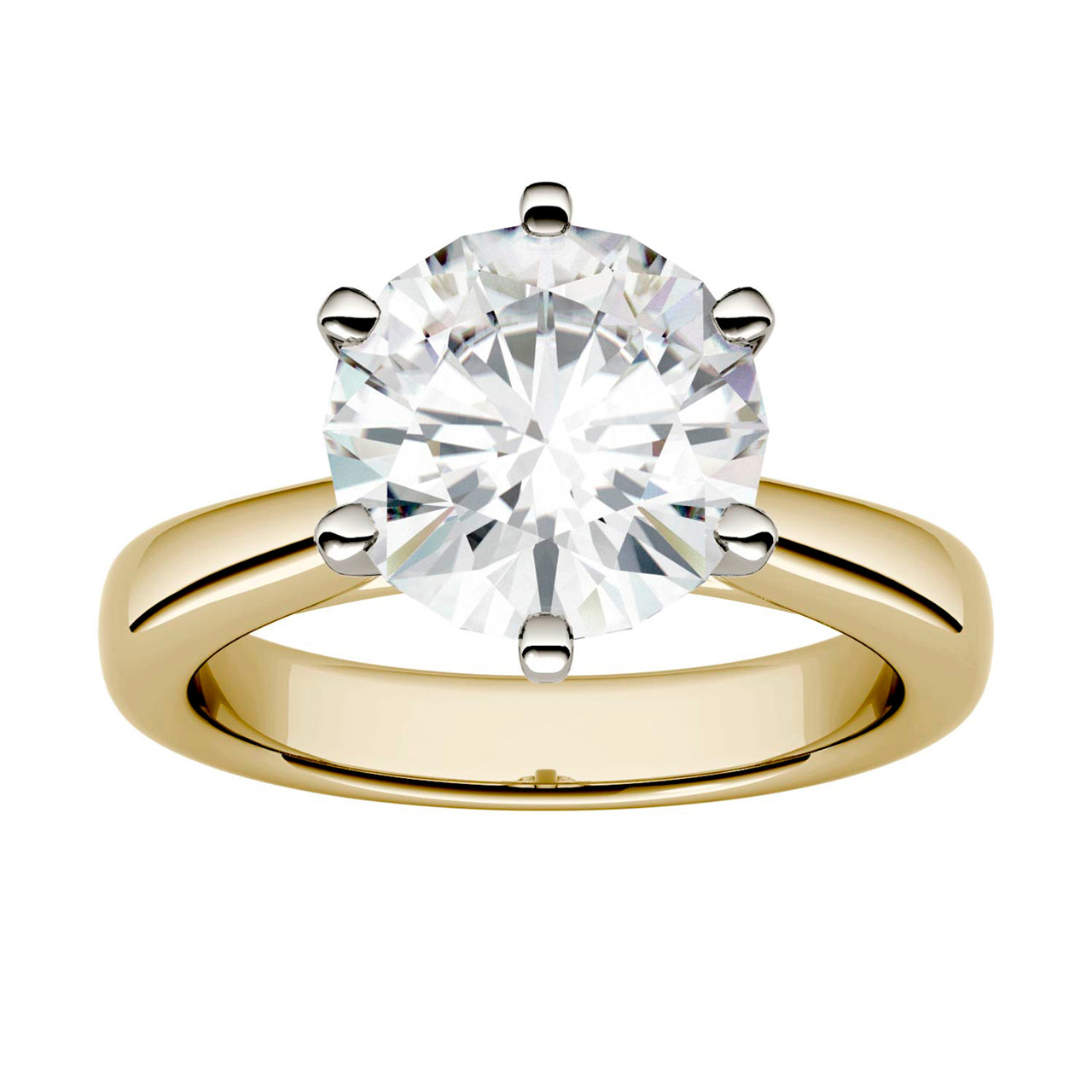  Charles & Colvard Charles & Colvard 3.10cttw Moissanite Solitaire Engagement Ring 2 - Yellow Gold - Bonton