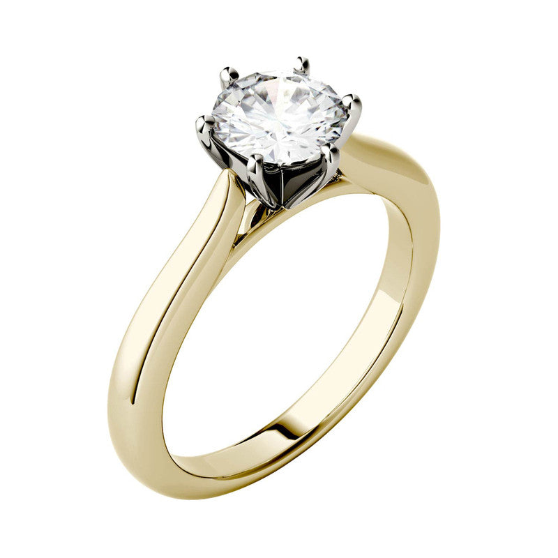  Charles & Colvard Charles & Colvard 1.00cttw Moissanite Solitaire Engagement Ring 2 - Yellow Gold - Bonton