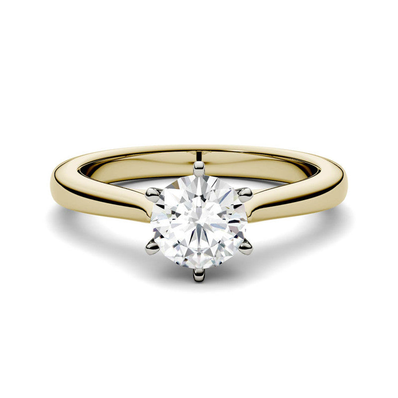  Charles & Colvard Charles & Colvard 1.00cttw Moissanite Solitaire Engagement Ring 2 - Yellow Gold - Bonton