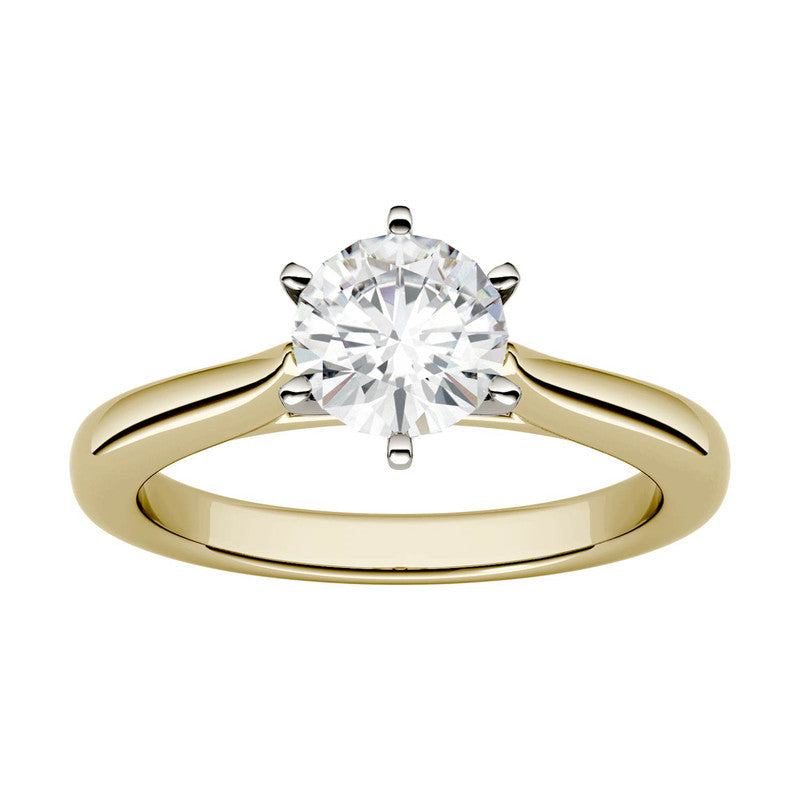  Charles & Colvard Charles & Colvard 1.00cttw Moissanite Solitaire Engagement Ring 2 - Yellow Gold - Bonton