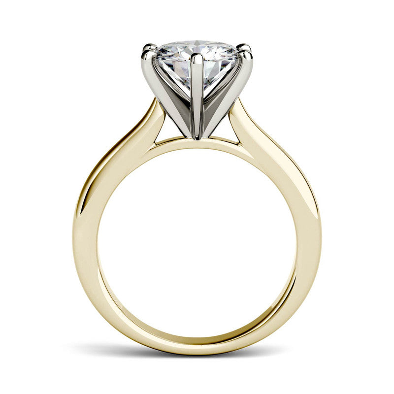  Charles & Colvard Charles & Colvard 1.90cttw Moissanite Solitaire Engagement Ring 2 - Yellow Gold - Bonton