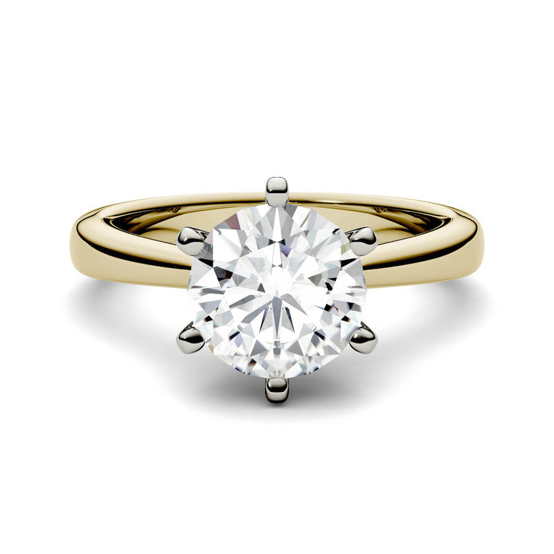  Charles & Colvard Charles & Colvard 1.90cttw Moissanite Solitaire Engagement Ring 2 - Yellow Gold - Bonton