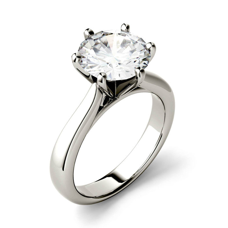  Charles & Colvard Charles & Colvard 3.10cttw Moissanite Solitaire Engagement Ring - White Gold - Bonton