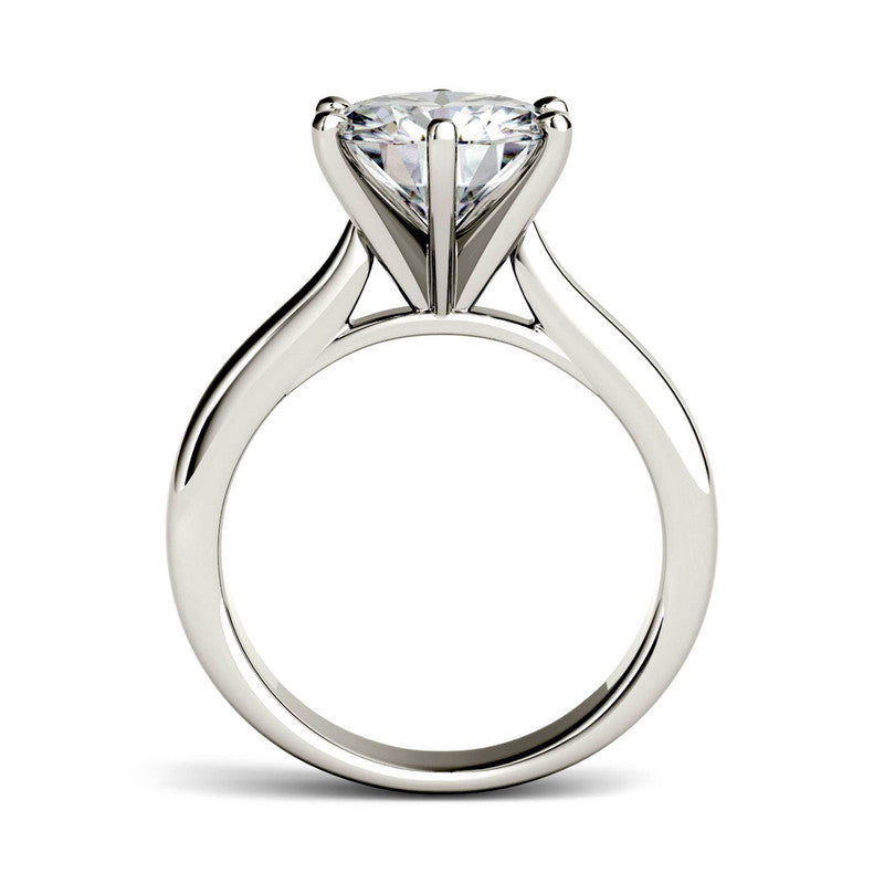  Charles & Colvard Charles & Colvard 3.10cttw Moissanite Solitaire Engagement Ring - White Gold - Bonton