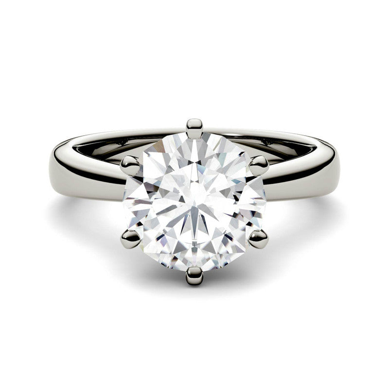  Charles & Colvard Charles & Colvard 3.10cttw Moissanite Solitaire Engagement Ring - White Gold - Bonton