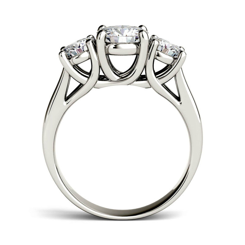  Charles & Colvard Charles & Colvard 2.00cttw Moissanite Three Stone Ring - Yellow Gold - Bonton