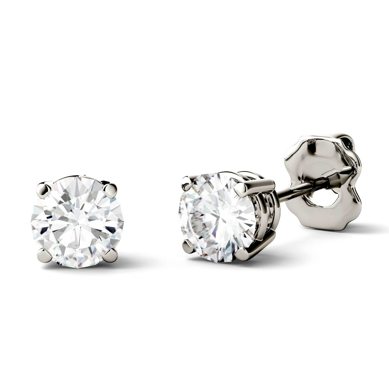  Charles & Colvard Charles & Colvard Moissanite Stud Earrings - Yellow Gold - Bonton