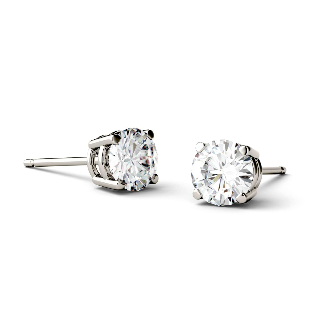  Charles & Colvard Charles & Colvard Moissanite Stud Earrings - White Gold - Bonton