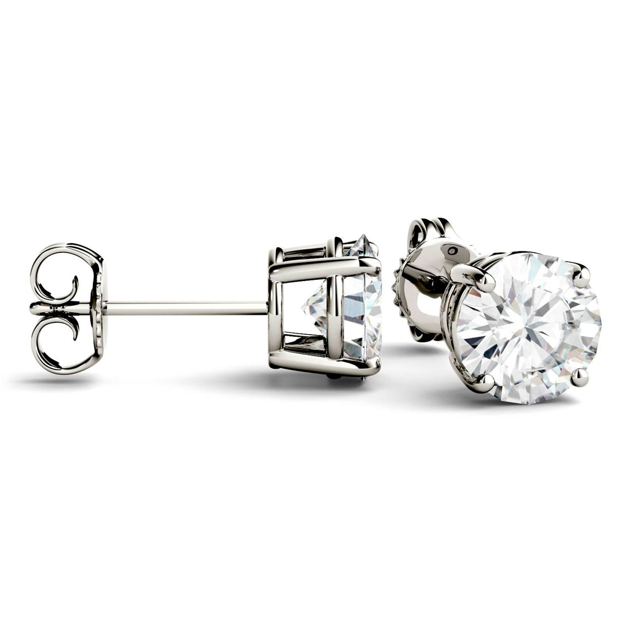  Charles & Colvard Charles & Colvard Moissanite Stud Earrings - Yellow Gold - Bonton