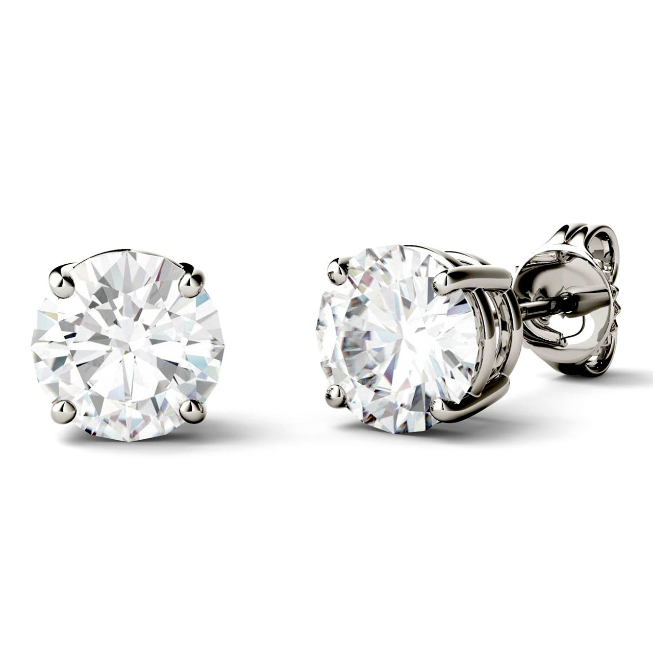  Charles & Colvard Charles & Colvard Moissanite Stud Earrings - Yellow Gold - Bonton