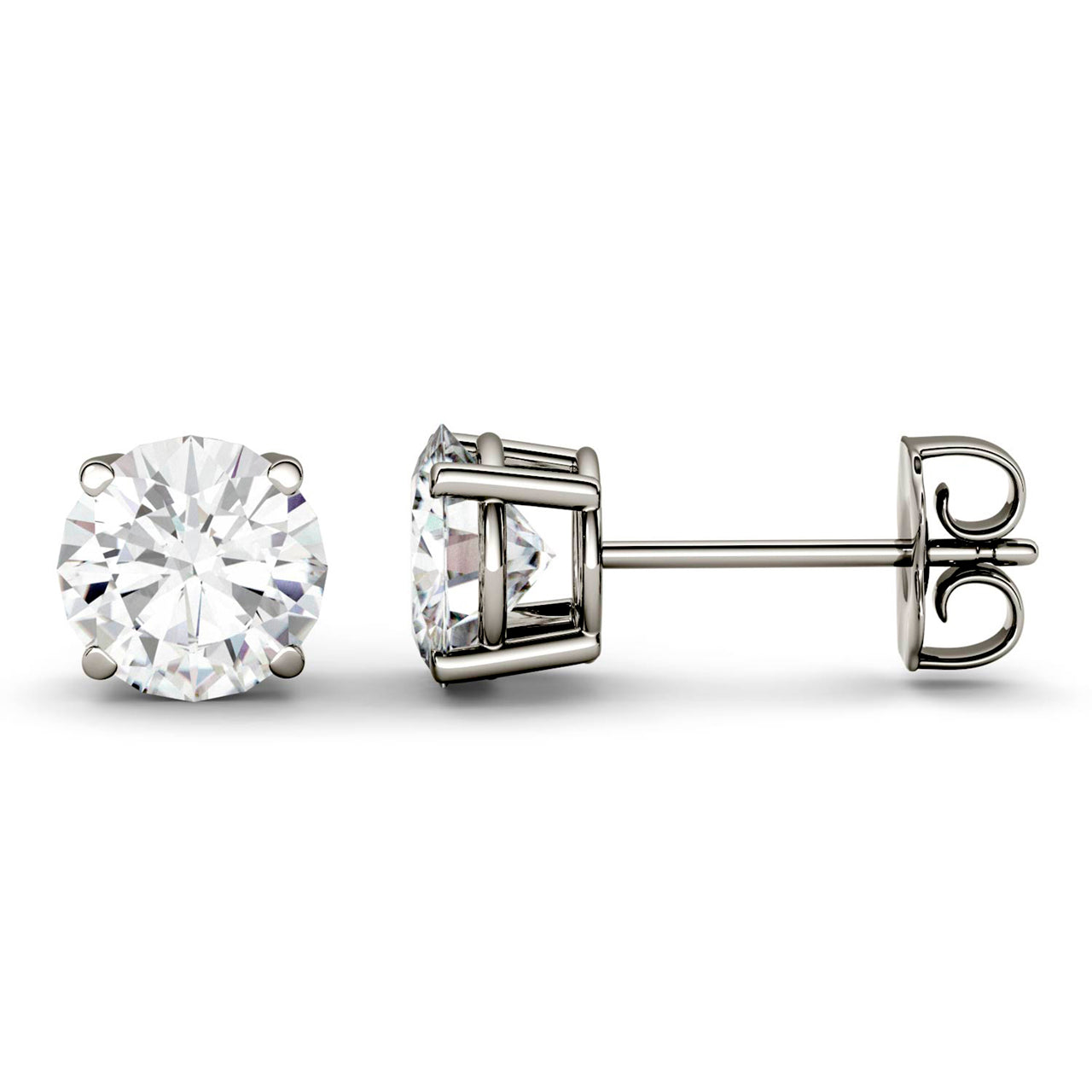  Charles & Colvard Charles & Colvard Moissanite Stud Earrings - White Gold - Bonton