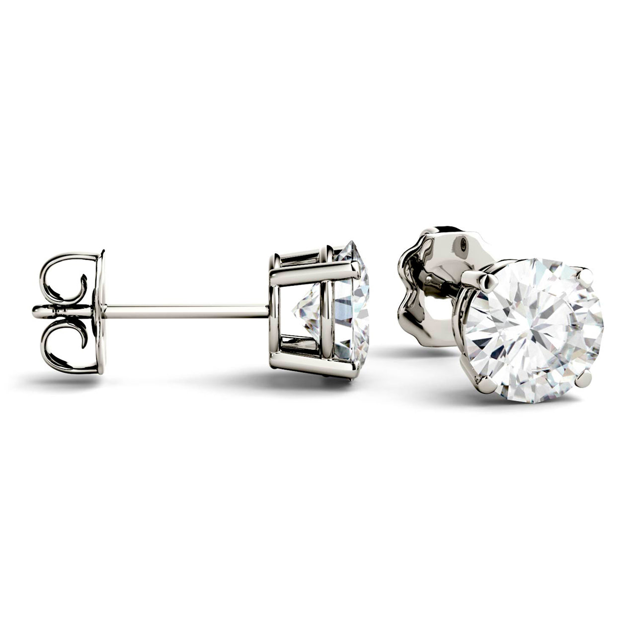  Charles & Colvard Charles & Colvard Moissanite Stud Earrings - Yellow Gold - Bonton