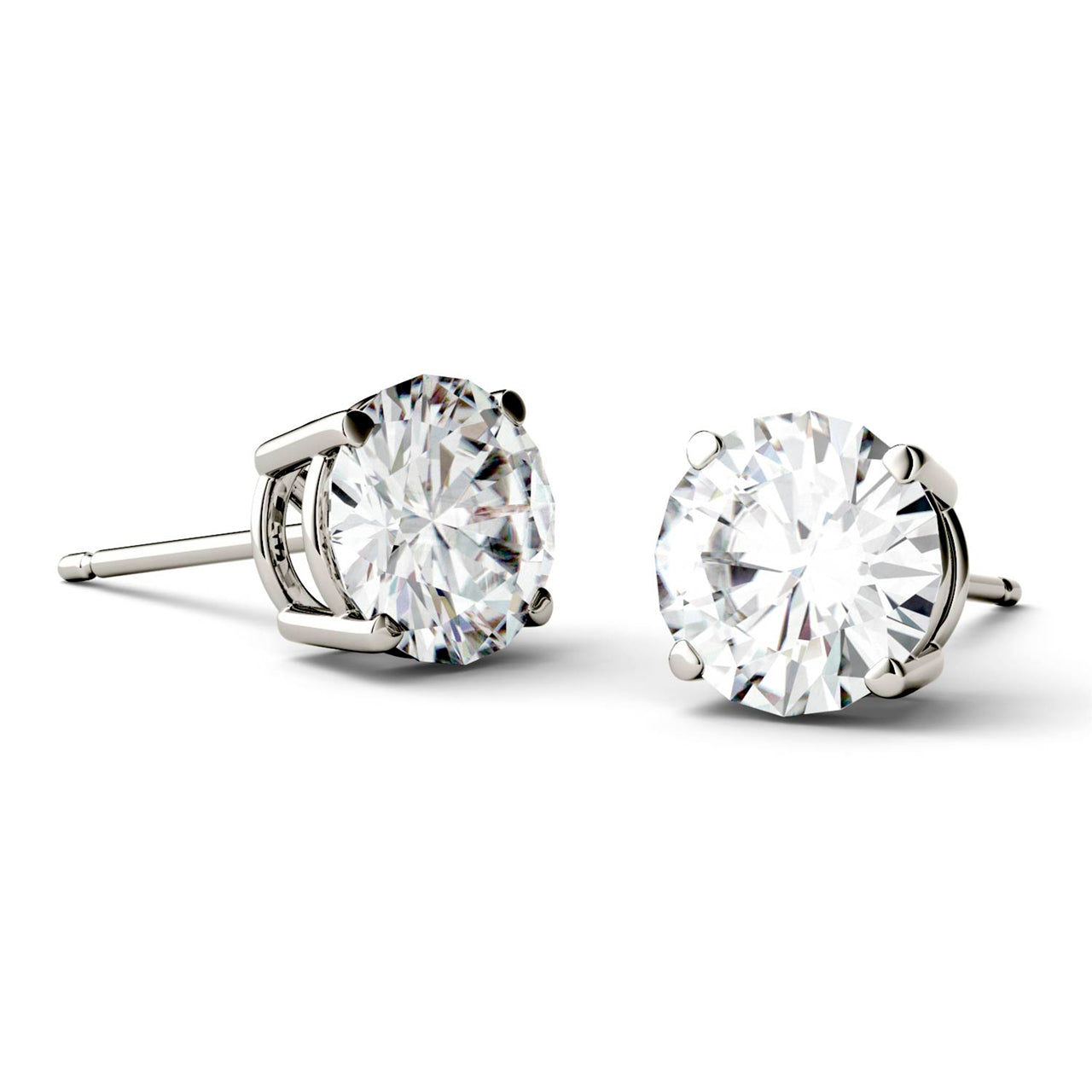  Charles & Colvard Charles & Colvard Moissanite Stud Earrings - White Gold - Bonton