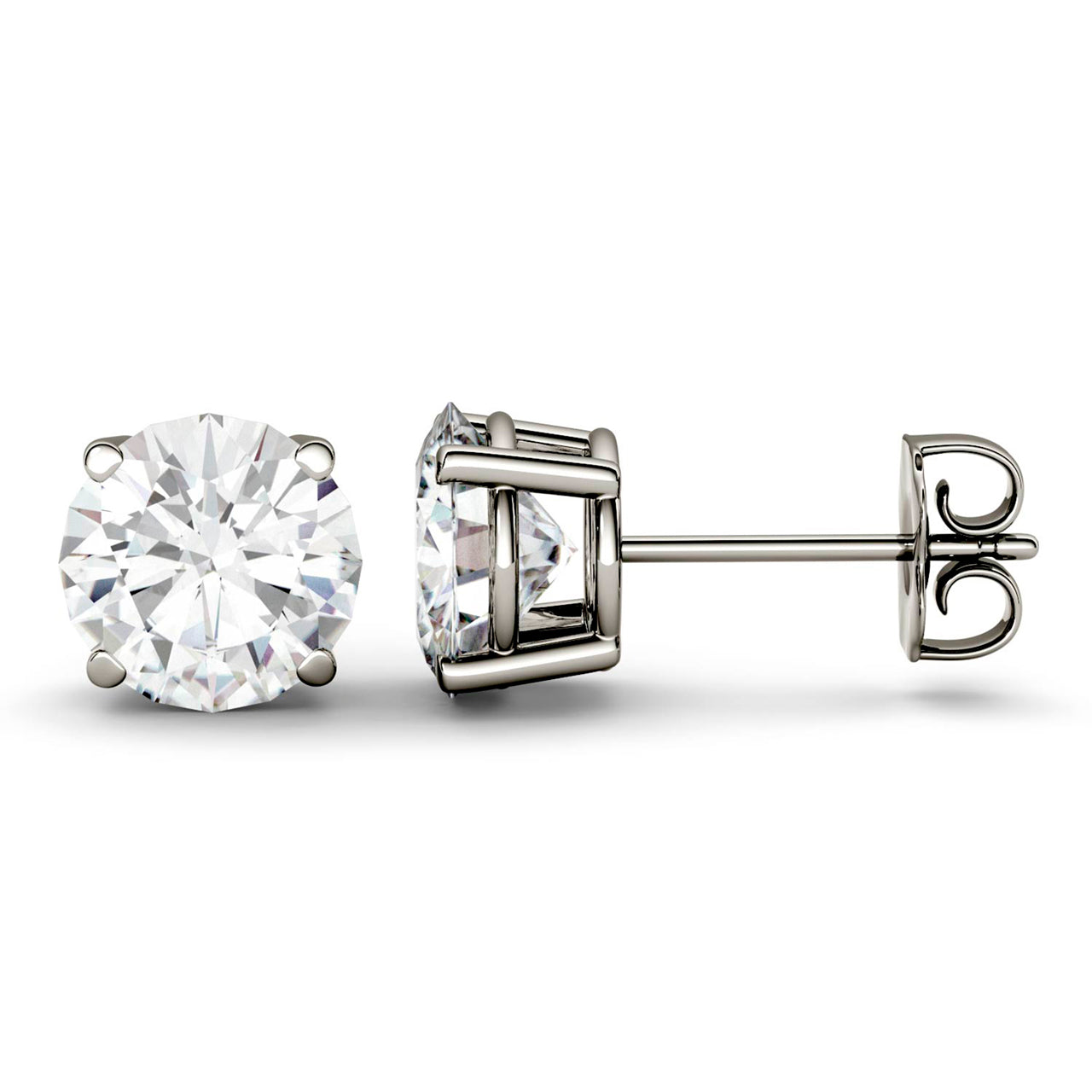  Charles & Colvard Charles & Colvard Moissanite Stud Earrings - White Gold - Bonton