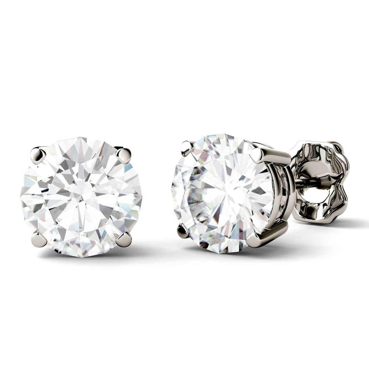  Charles & Colvard Charles & Colvard Moissanite Stud Earrings - Yellow Gold - Bonton