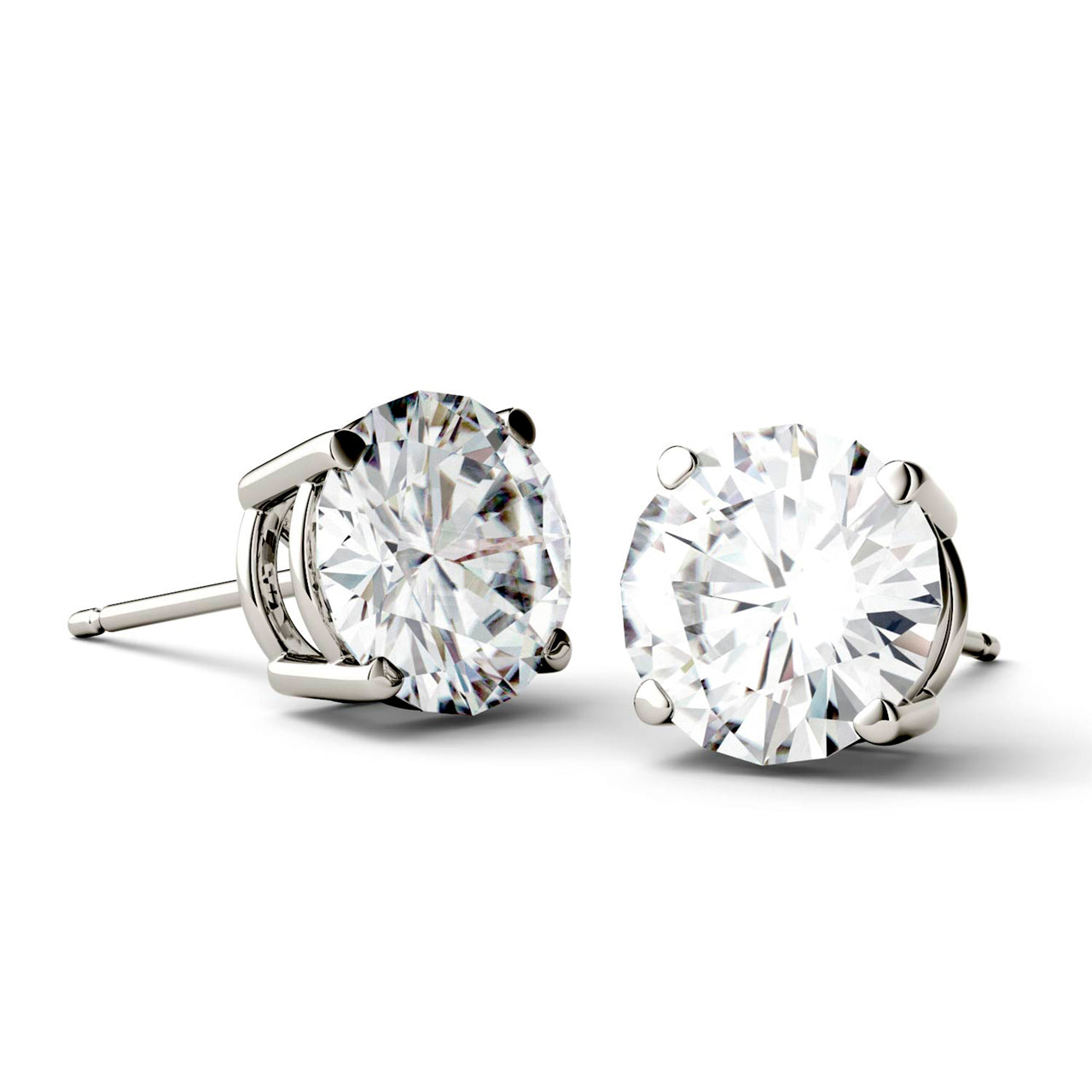  Charles & Colvard Charles & Colvard Moissanite Stud Earrings - White Gold - Bonton