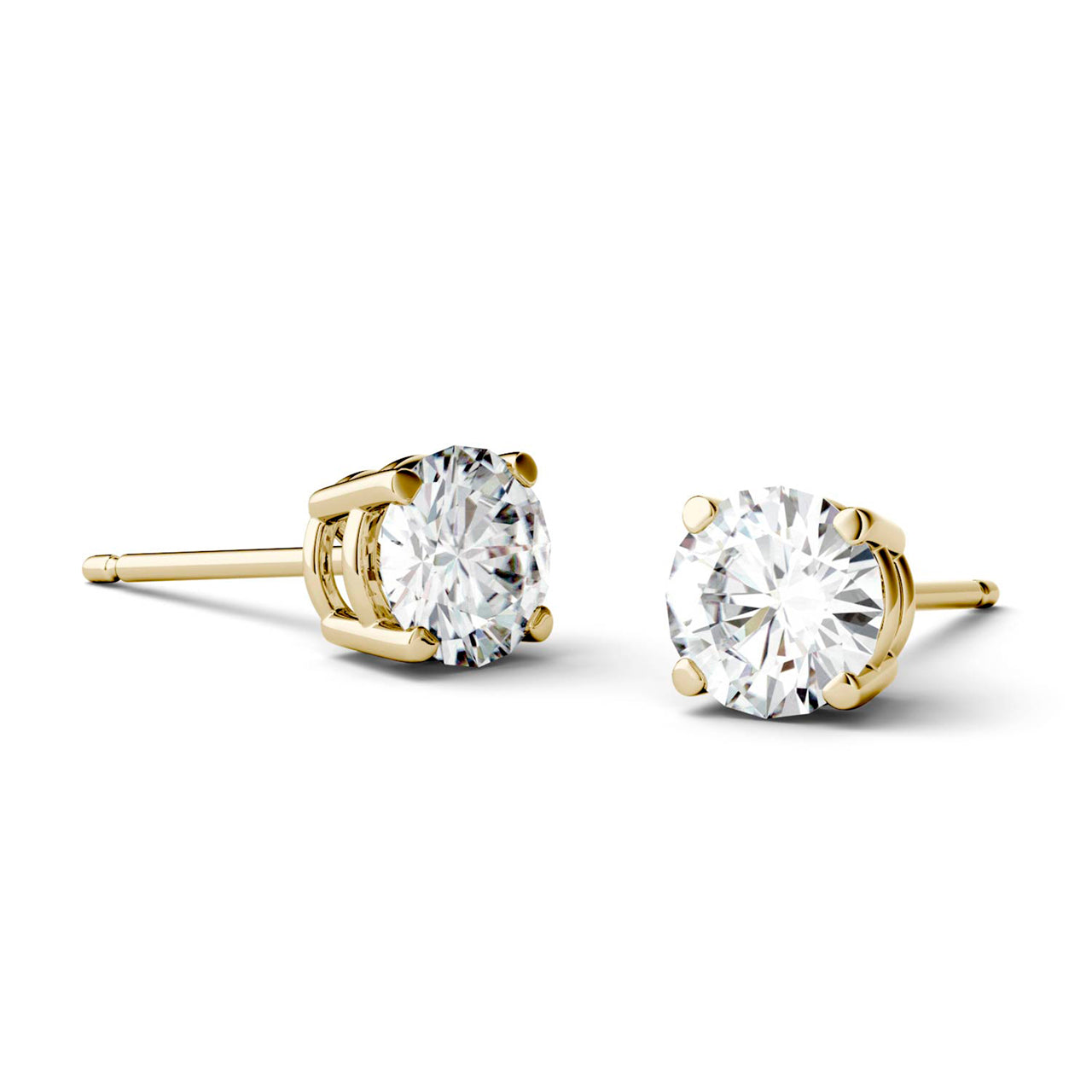  Charles & Colvard Charles & Colvard Moissanite Stud Earrings - Yellow Gold - Bonton