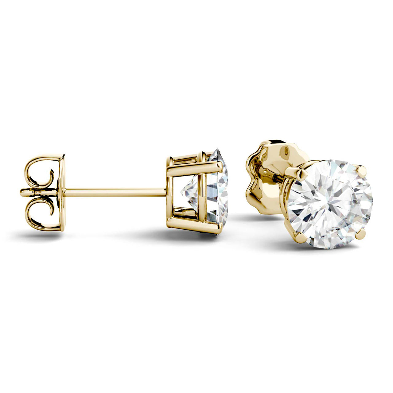  Charles & Colvard Charles & Colvard Moissanite Stud Earrings - White Gold - Bonton