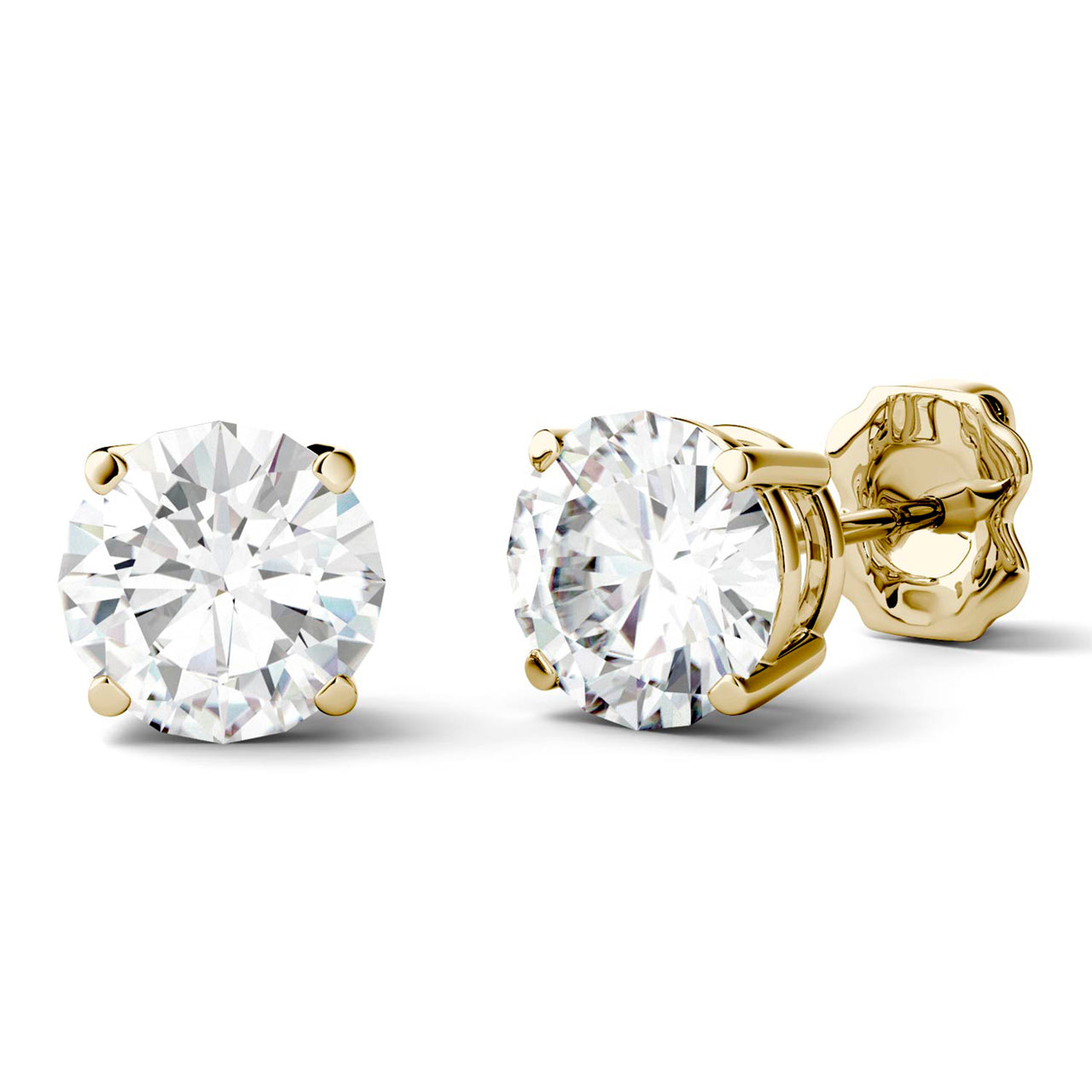  Charles & Colvard Charles & Colvard Moissanite Stud Earrings - White Gold - Bonton