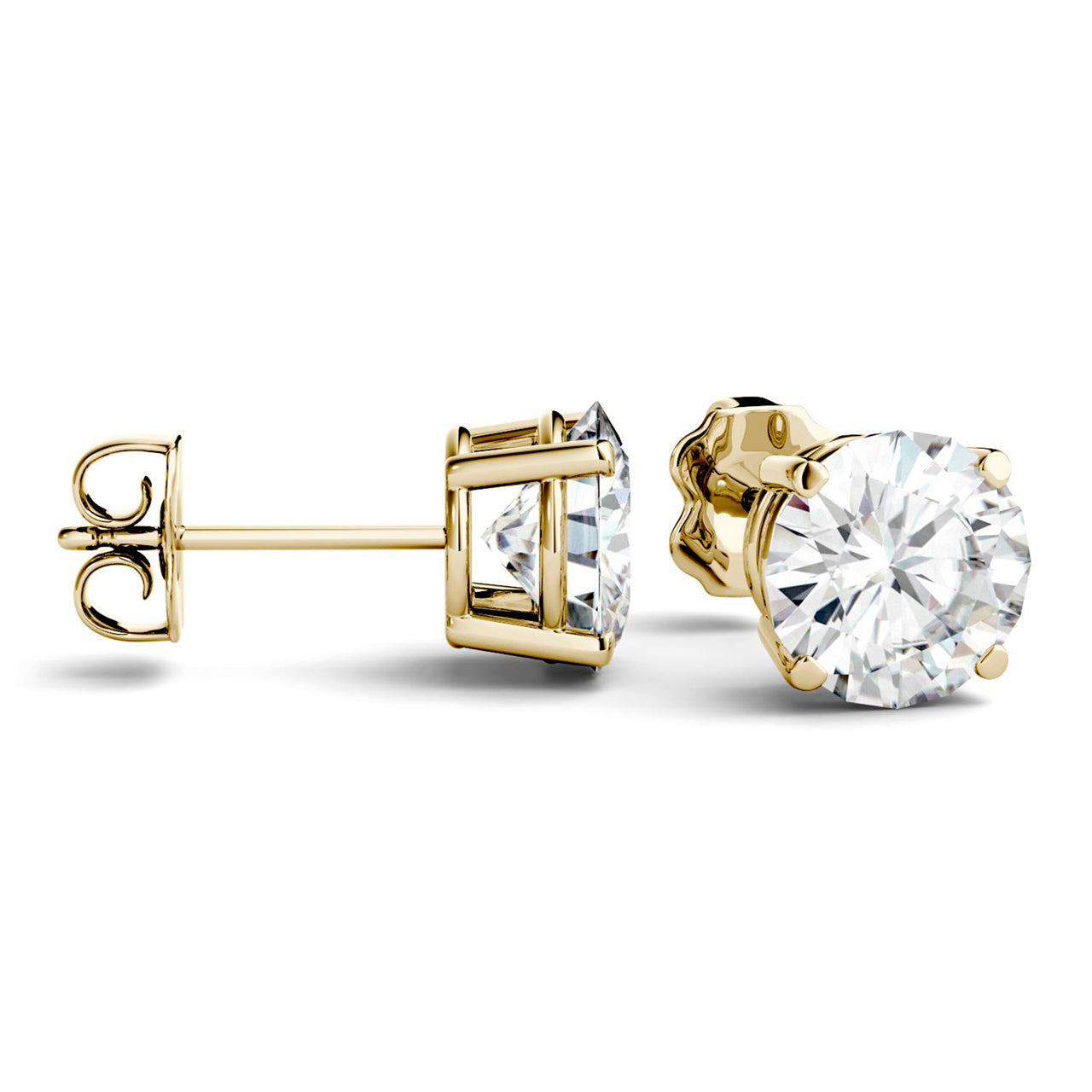  Charles & Colvard Charles & Colvard Moissanite Stud Earrings - White Gold - Bonton