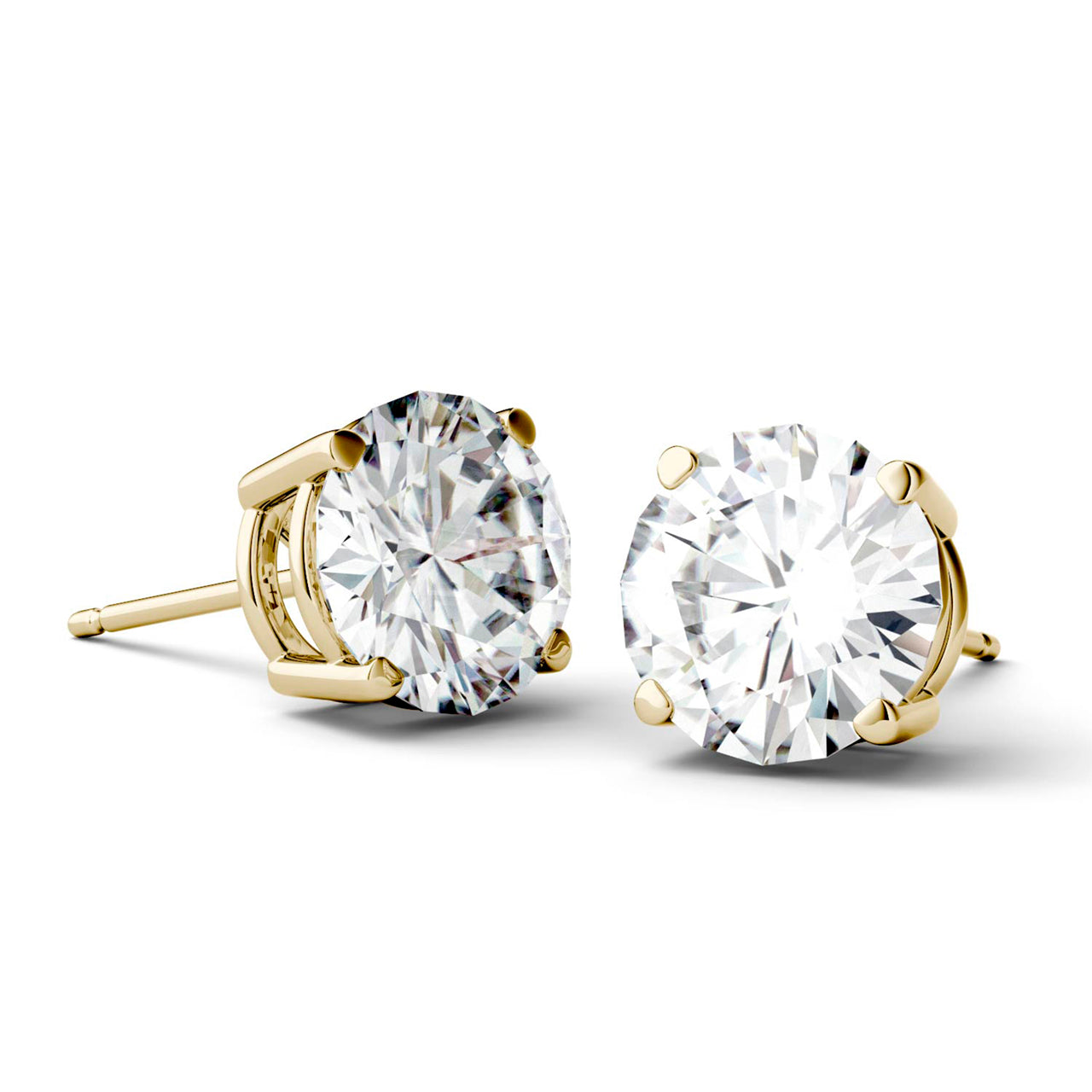  Charles & Colvard Charles & Colvard Moissanite Stud Earrings - Yellow Gold - Bonton