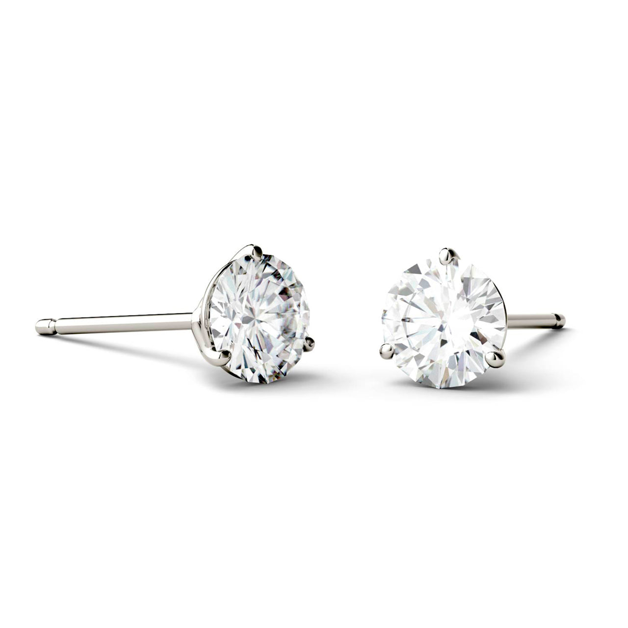  Charles & Colvard Charles & Colvard Moissanite Martini Stud Earrings - Yellow Gold - Bonton