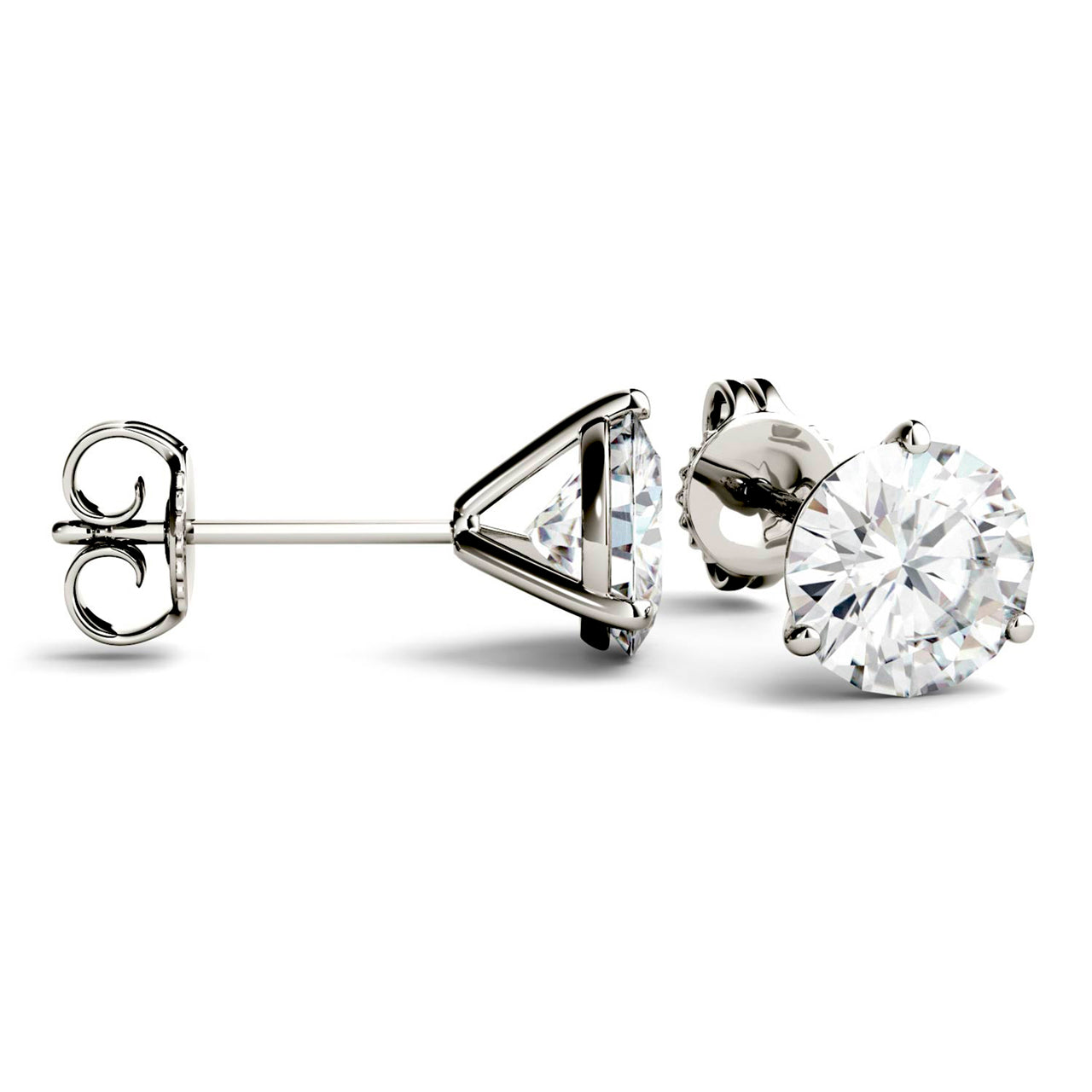  Charles & Colvard Charles & Colvard Moissanite Martini Stud Earrings - White Gold - Bonton