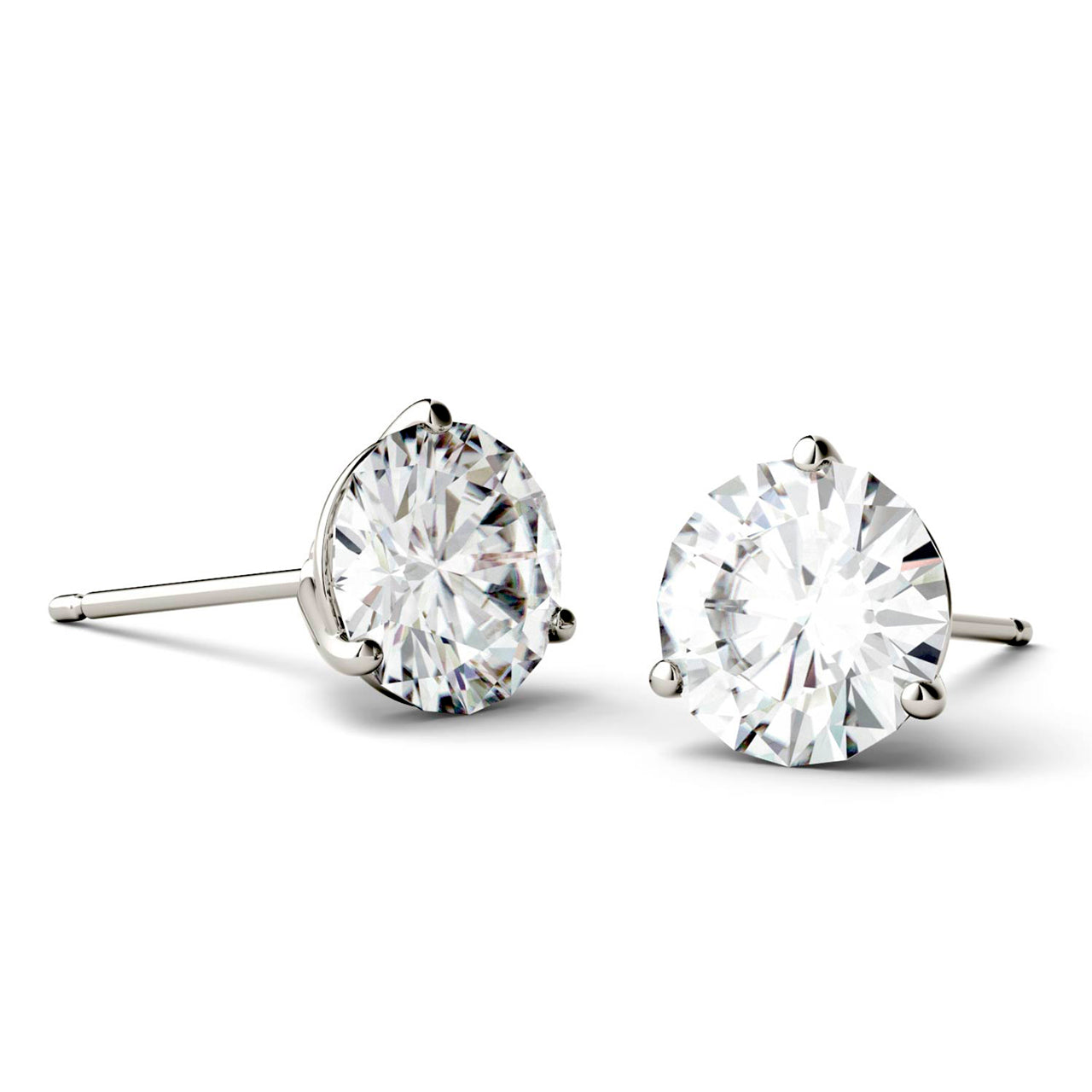  Charles & Colvard Charles & Colvard Moissanite Martini Stud Earrings - White Gold - Bonton