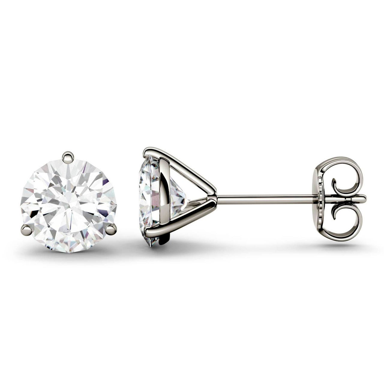  Charles & Colvard Charles & Colvard Moissanite Martini Stud Earrings - Yellow Gold - Bonton