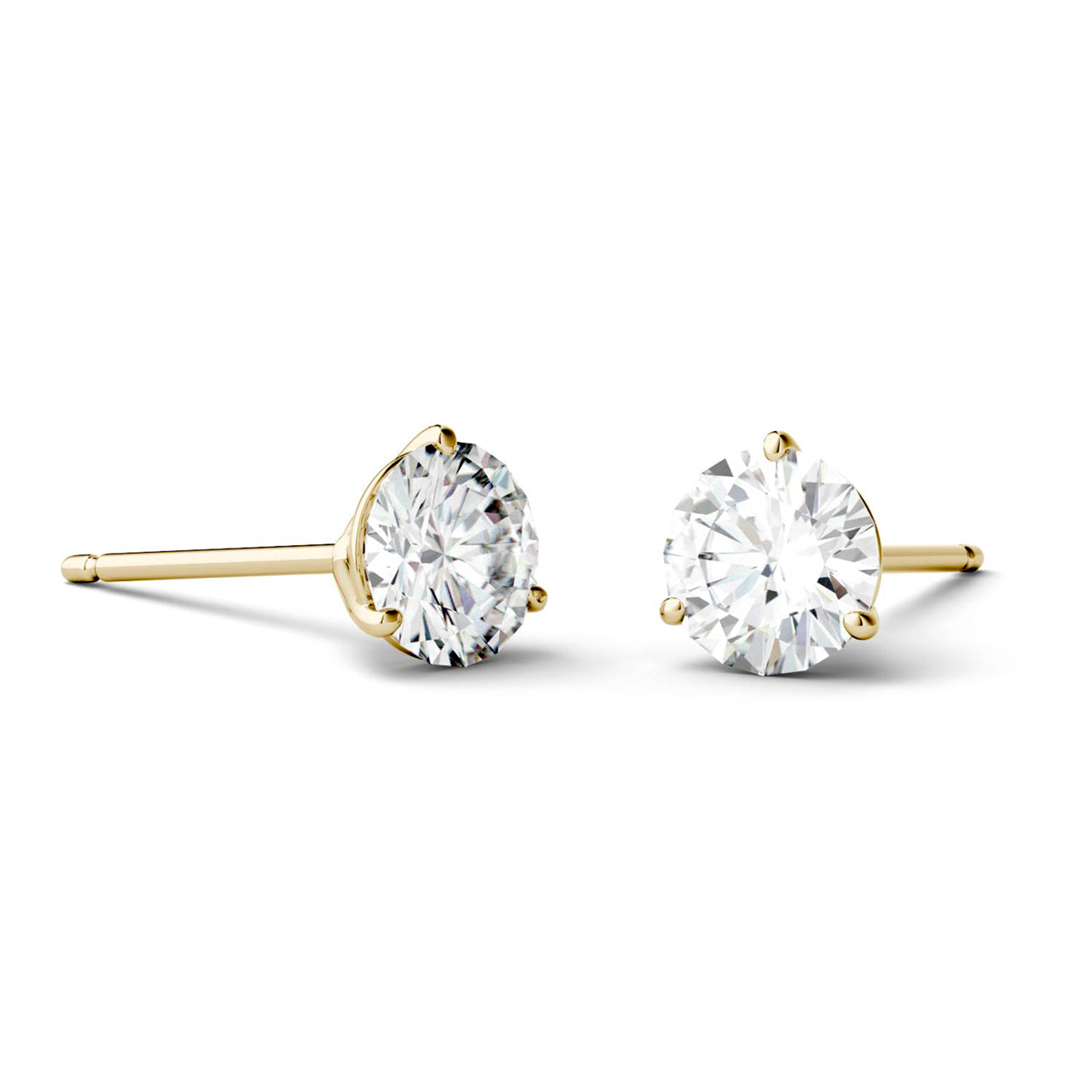  Charles & Colvard Charles & Colvard Moissanite Martini Stud Earrings - Yellow Gold - Bonton