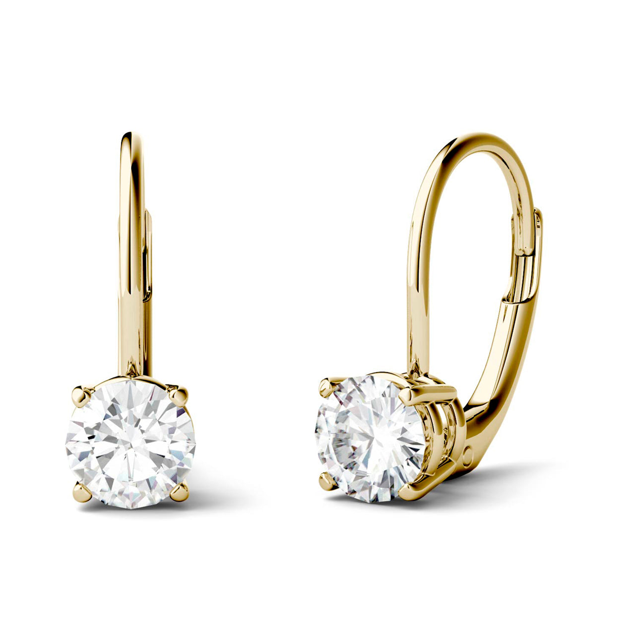  Charles & Colvard Charles & Colvard Moissanite Leverback Earrings - White Gold - Bonton