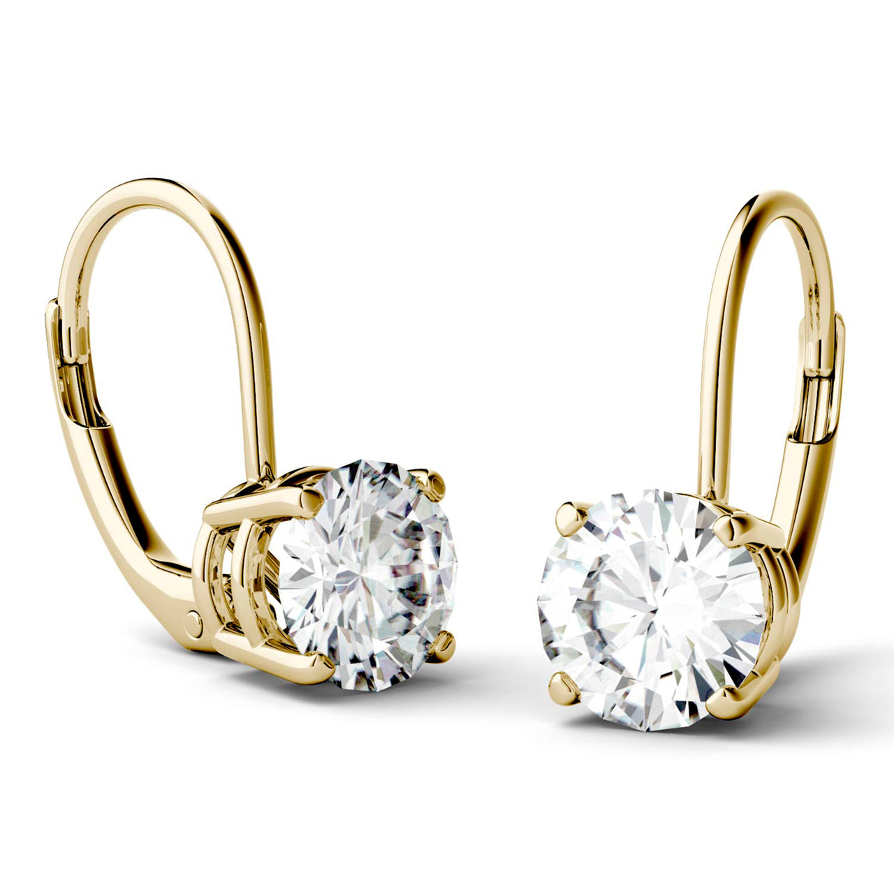  Charles & Colvard Charles & Colvard Moissanite Leverback Earrings - White Gold - Bonton