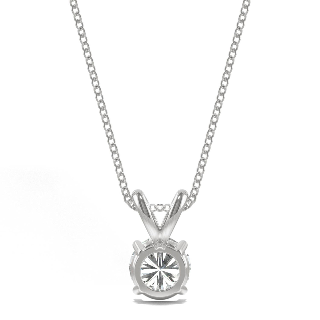  Charles & Colvard Charles & Colvard 0.50cttw Moissanite Solitaire Pendant - White Gold - Bonton