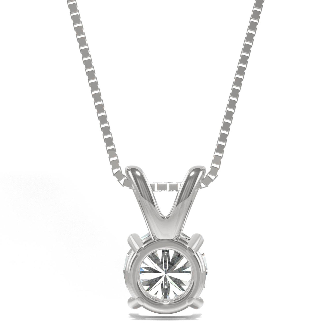  Charles & Colvard Charles & Colvard 0.50cttw Moissanite Solitaire Pendant - White Gold - Bonton