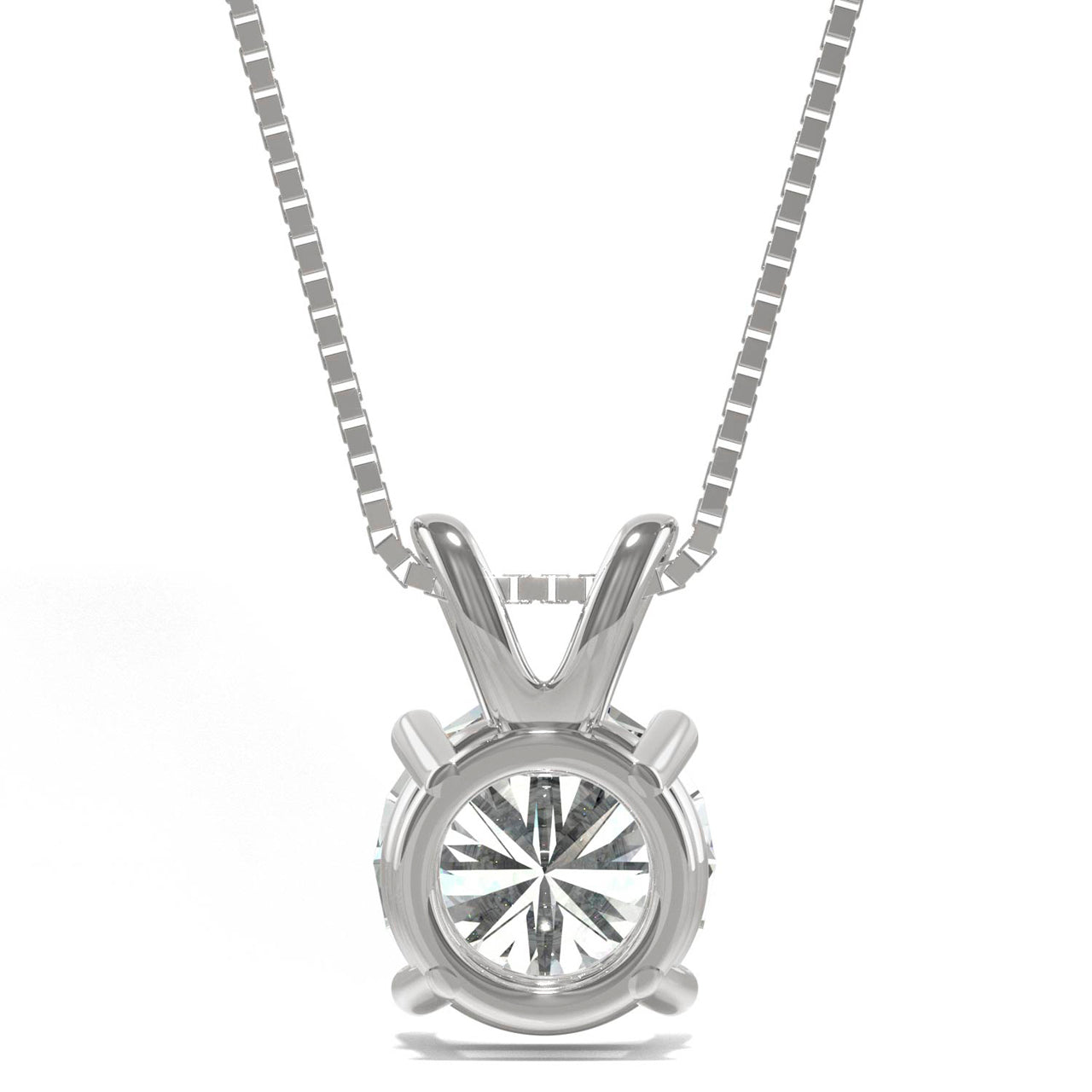  Charles & Colvard Charles & Colvard 1.00cttw Moissanite Solitaire Pendant - White Gold - Bonton