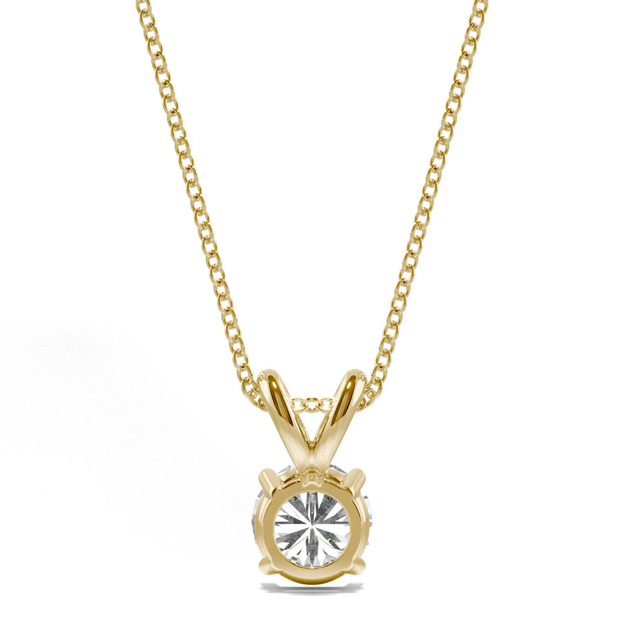  Charles & Colvard Charles & Colvard 1.00cttw Moissanite Solitaire Pendant - Yellow Gold - Bonton